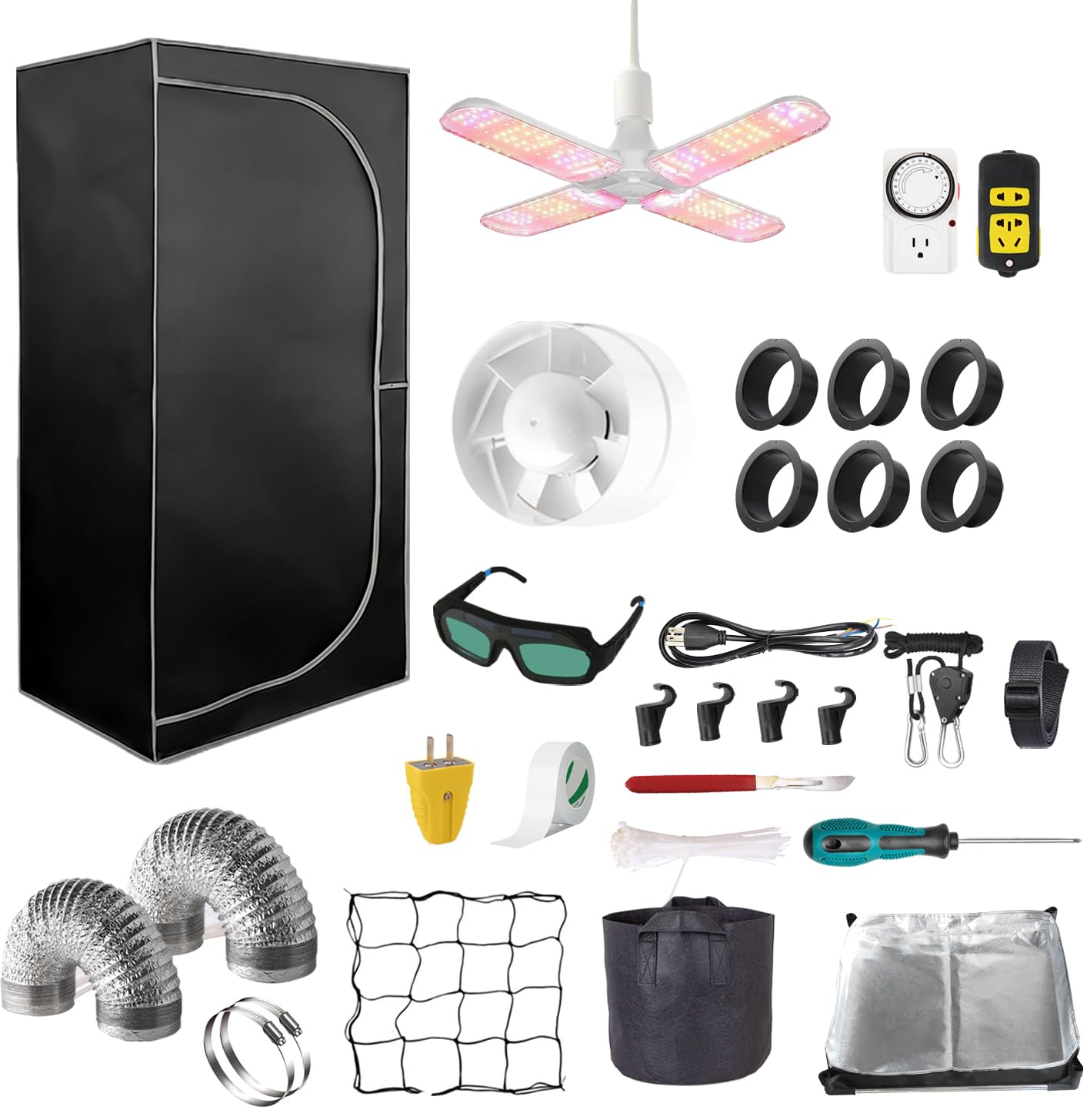Amazon.com: Complete Mylar Growing Tent 2x2 Grow Tent Kit 24